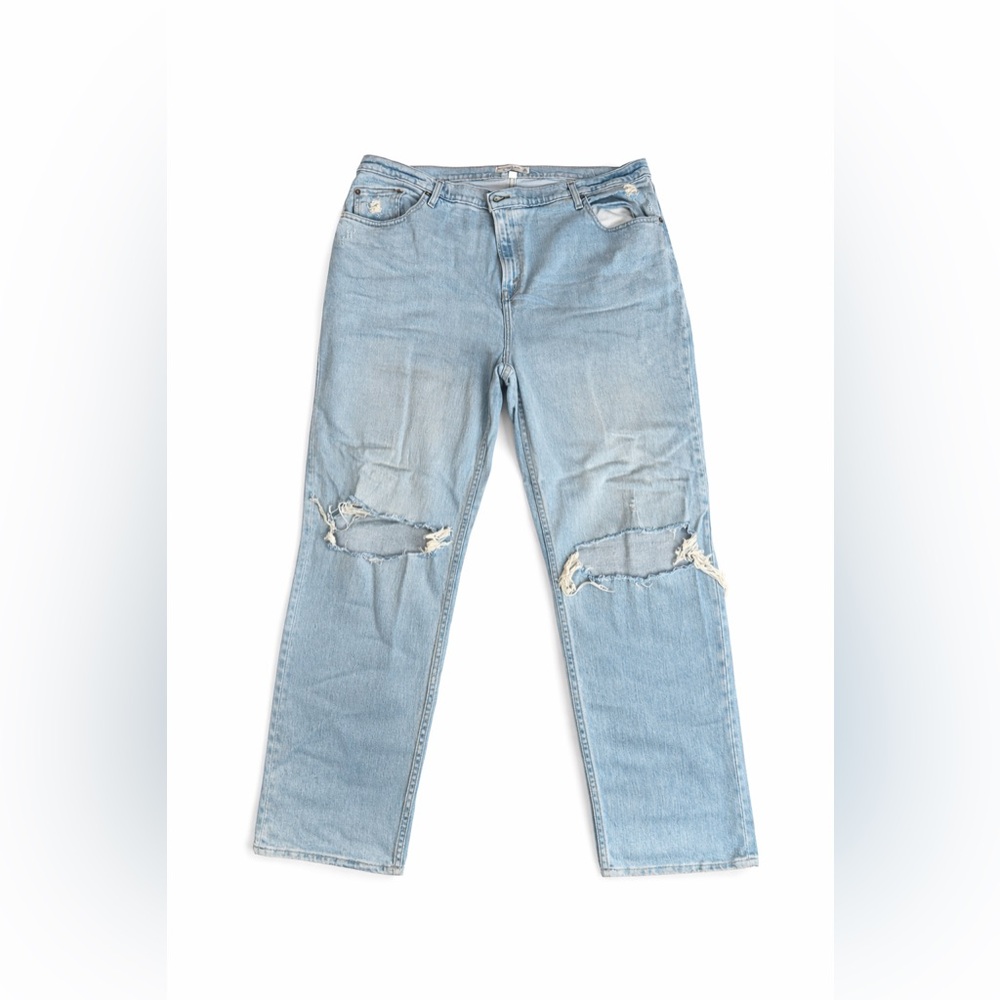 Abercrombie & Fitch Light Blue Straight Leg Ripped Jeans